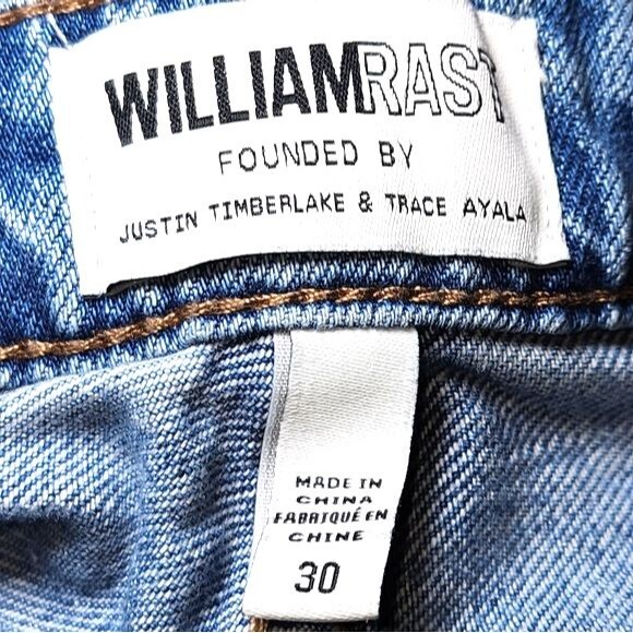 William Rast Light Wash Bleach Striped Frayed Hem Denim Perfect Shorts Size 30 - Picture 7 of 11